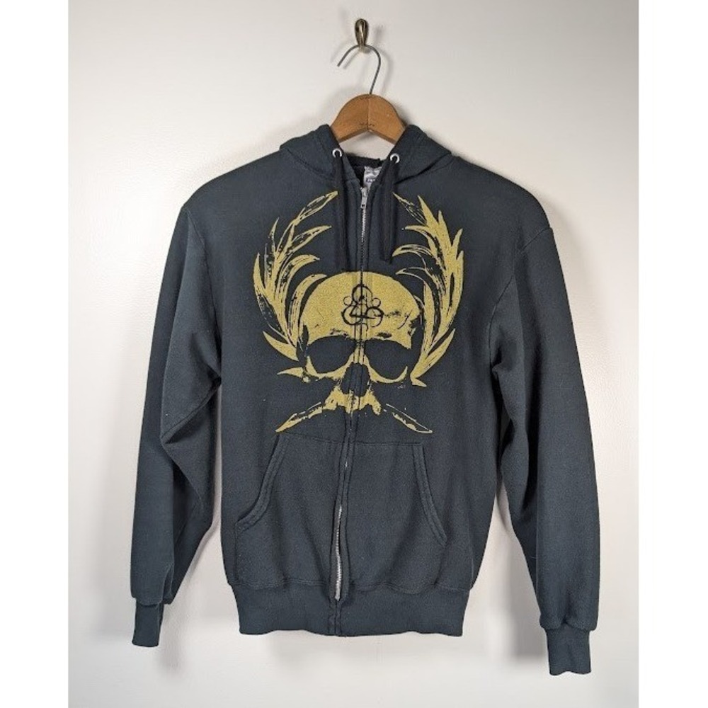 Y2K Coheed and Cambria Hoodie Full Zip Size Small In Keeping Secrets Skull Band